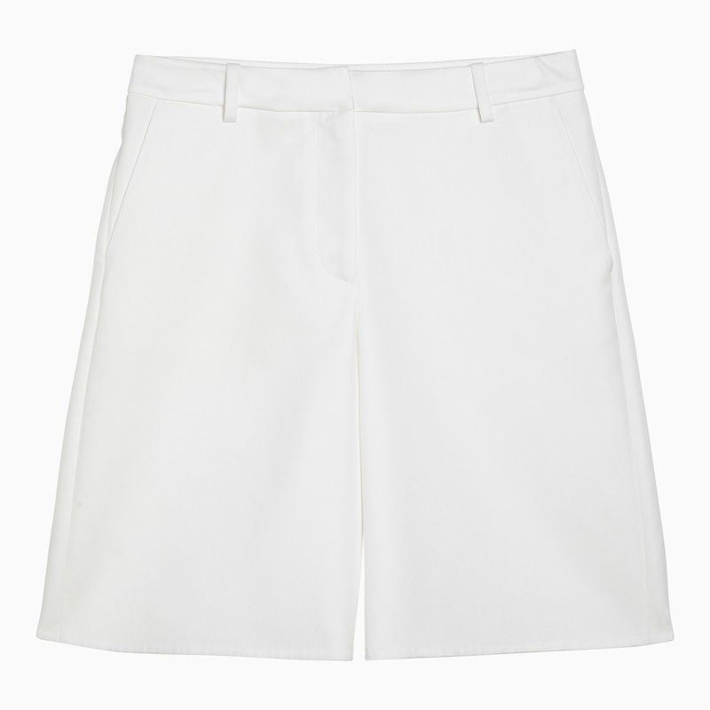 VALENTINO Elegant White Cotton Bermuda Shorts