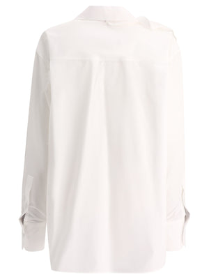 قميص بوبلين أبيض كلاسيكي للنساء - مجموعة SS24