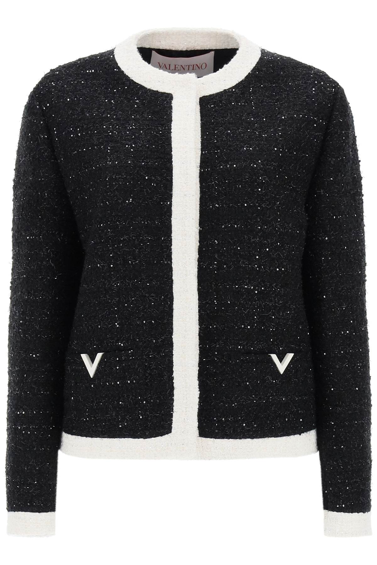 Glaze Tweed Sequin-Studded Cotton-Blend Jacket (女款)