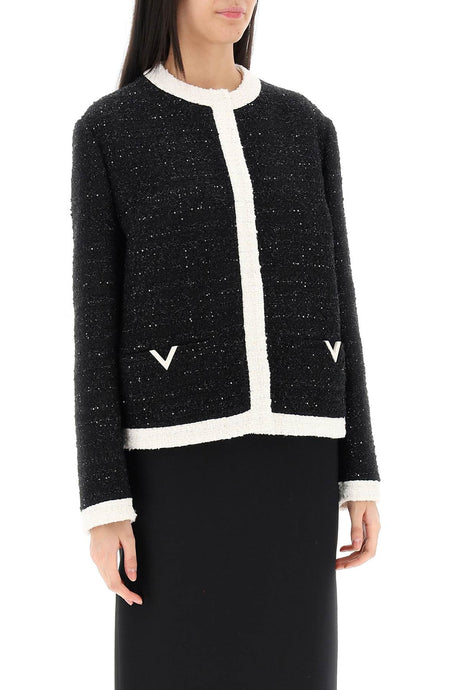Glaze Tweed Sequin-Studded Cotton-Blend Jacket (女款)