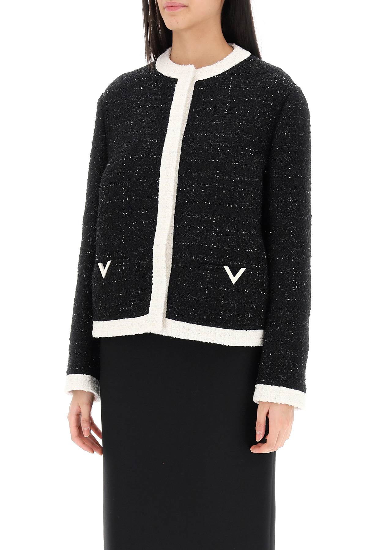 VALENTINO GARAVANI Glaze Tweed Jacket in Mixed Colours for Women - SS24