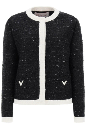 Glaze Tweed Sequin-Studded Cotton-Blend Jacket (女款)