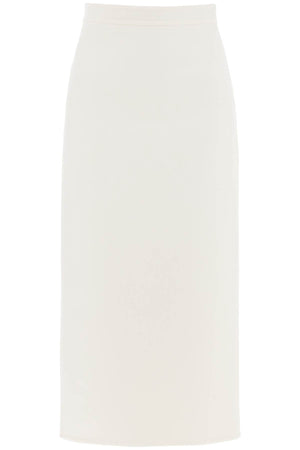 VALENTINO GARAVANI White Compact Drap Midi Skirt for Women - SS24 Collection