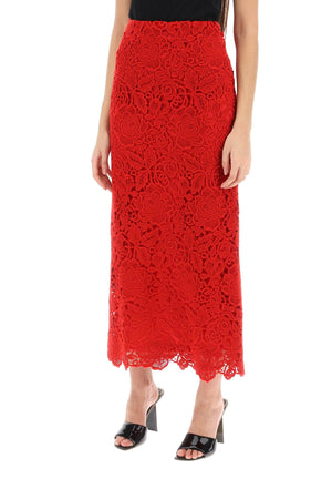 VALENTINO GARAVANI Floral Guipure Lace Pencil Skirt for Women