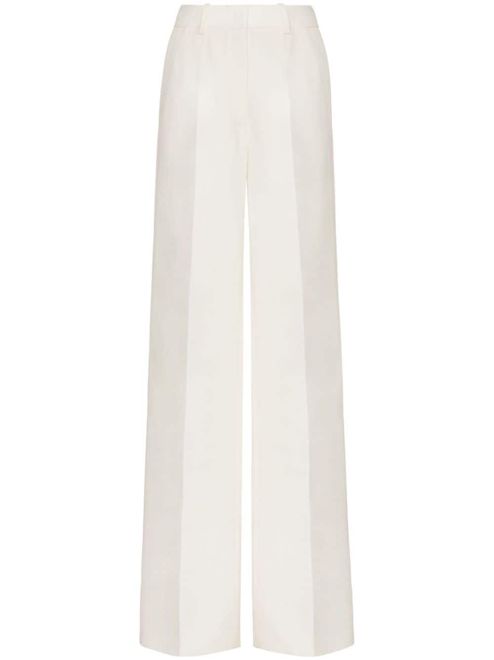 VALENTINO GARAVANI Cream Crepe Couture Trousers for Women - SS24