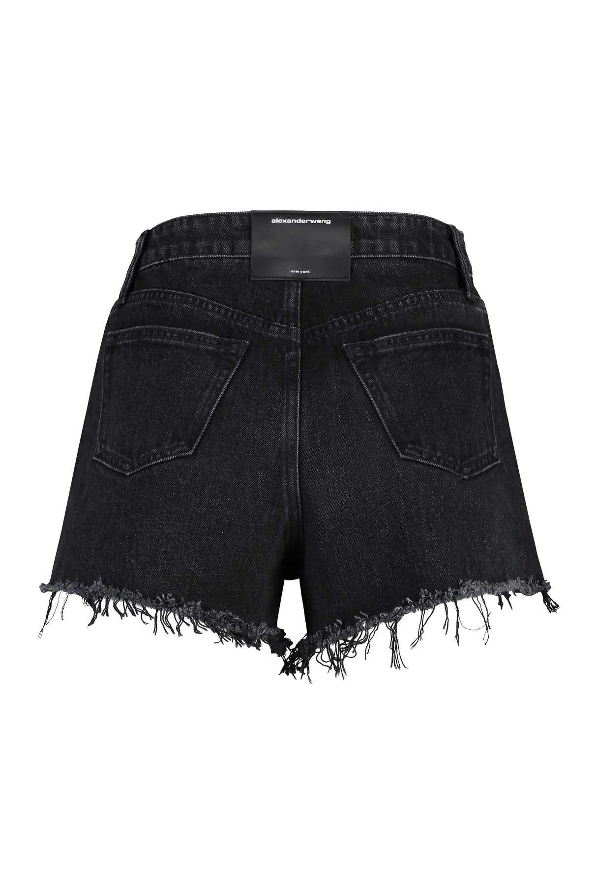 ALEXANDER WANG Chic Grey Cotton Mini Shorts with Raw Hem