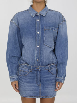 ALEXANDER WANG Vintage Effect Denim Mini Dress