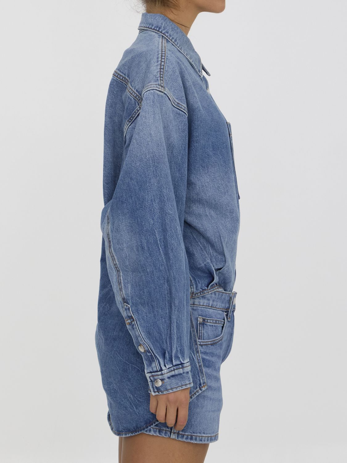 ALEXANDER WANG Vintage Effect Denim Mini Dress