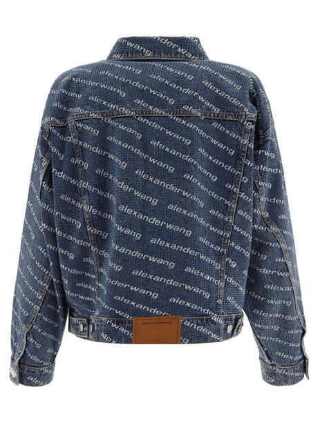 ALEXANDER WANG Crystal-Embellished Game Jacket in Oversized Fit