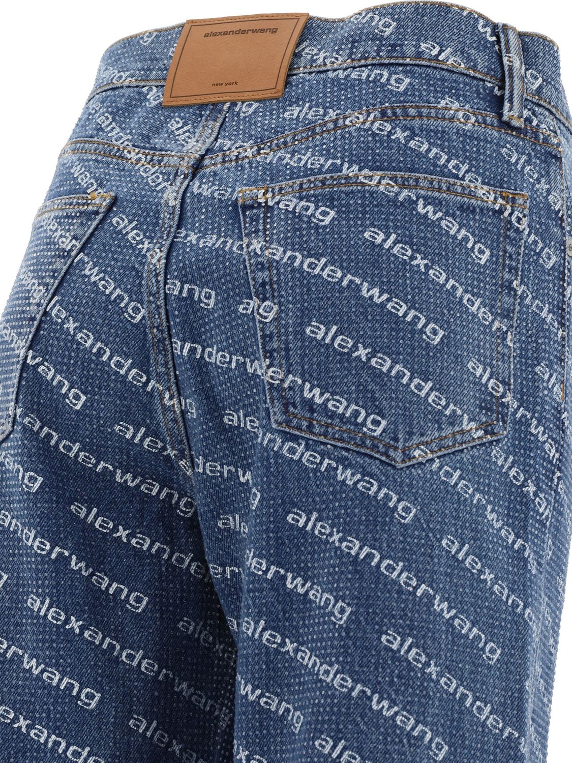 Quần Jeans Rộng Đính Đá