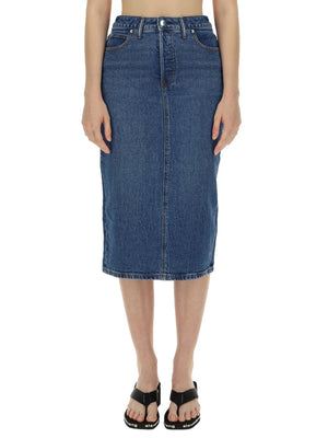 T BY ALEXANDER WANG Regular Fit Midi Skirt