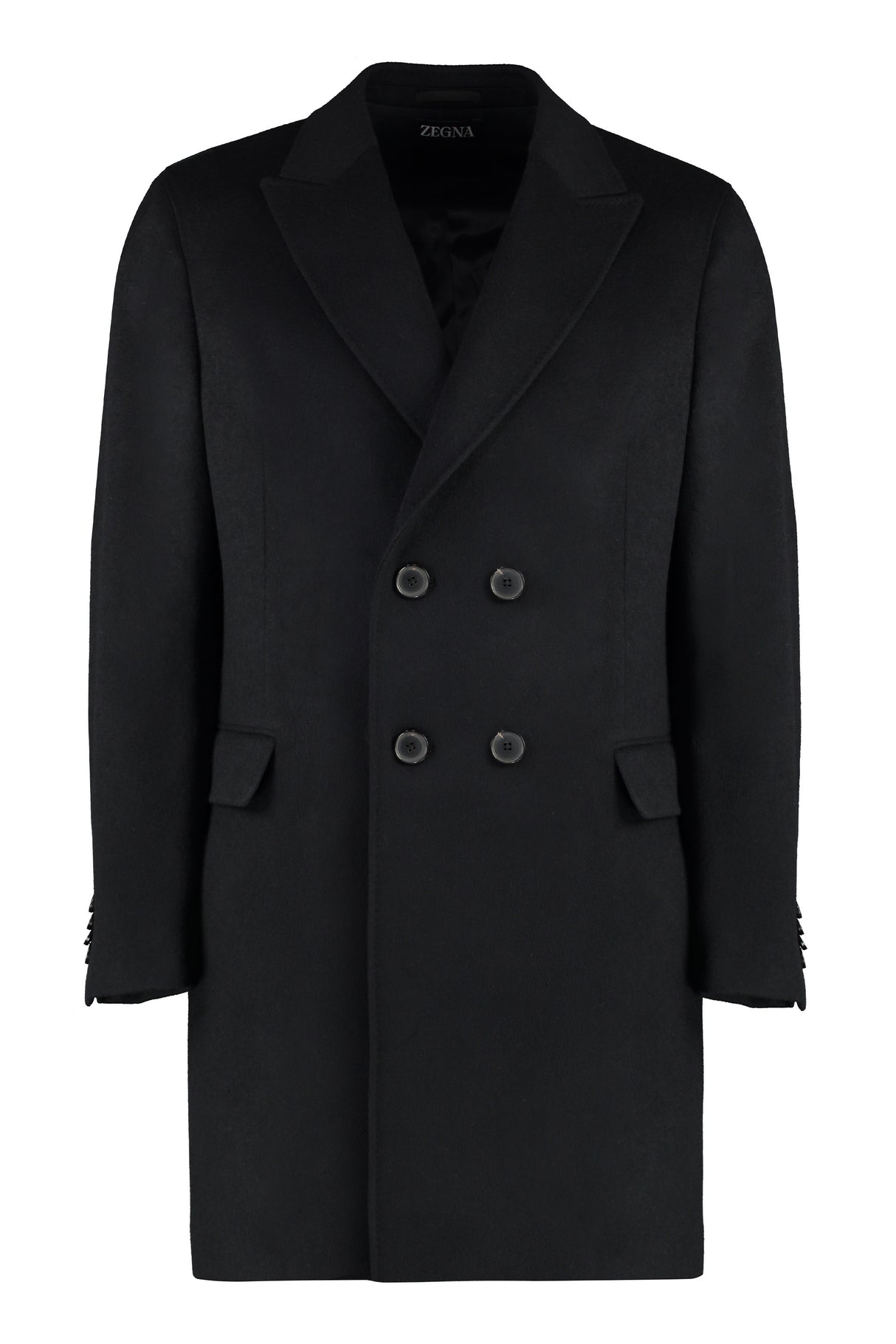 ZEGNA Elegant Wool-Cashmere Blend Double-Breasted Jacket