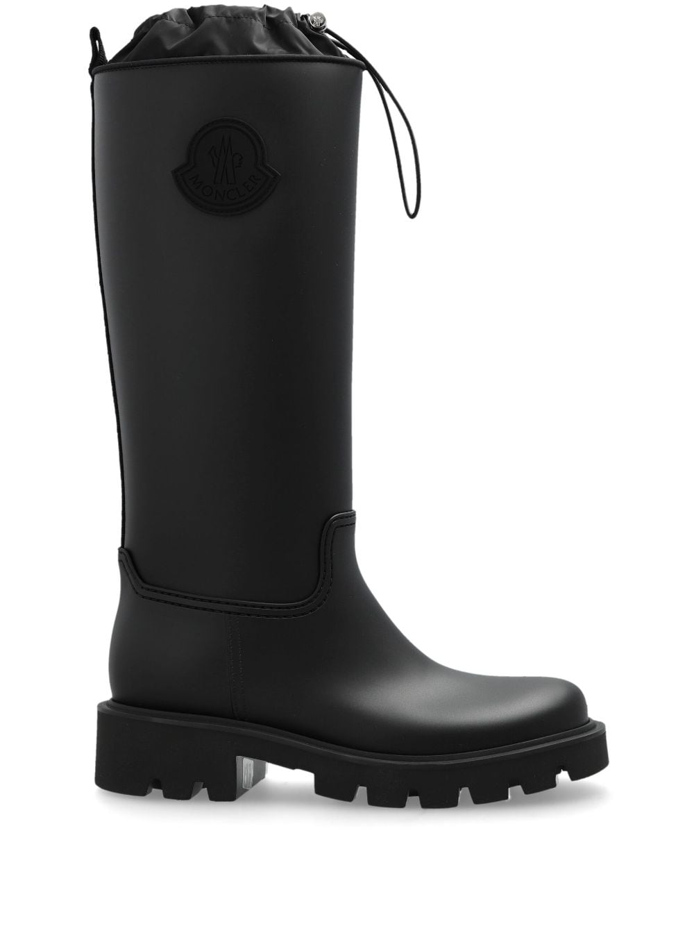 MONCLER Elegant Knee-High Rain Boots with Embossed Detail