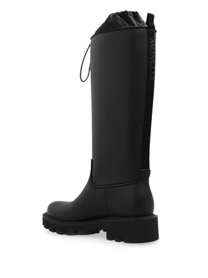 MONCLER Elegant Knee-High Rain Boots with Embossed Detail