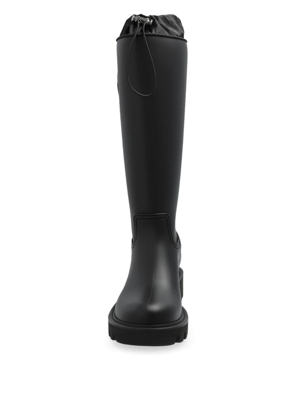 MONCLER Elegant Knee-High Rain Boots with Embossed Detail