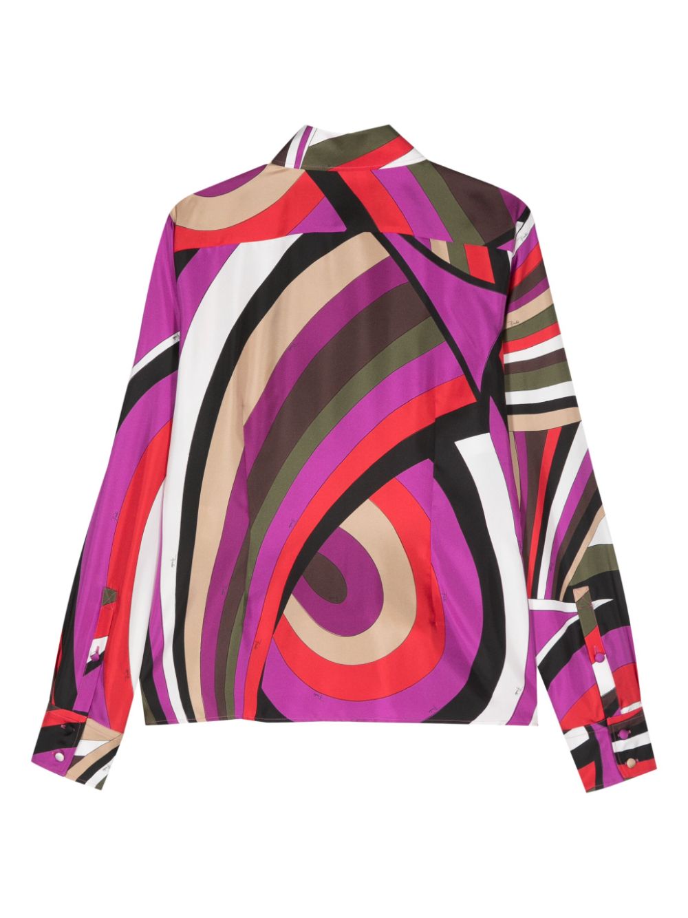 EMILIO PUCCI Multicolor Geometric Printed Silk Shirt for Women