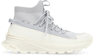 MONCLER Gray Glitter High-Top Sneakers for Women with Vibram Sole