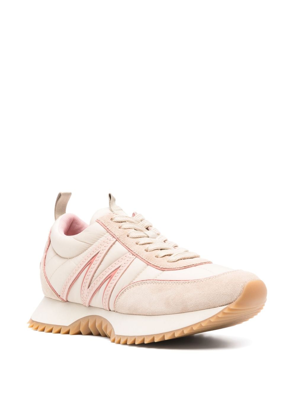 MONCLER Pacey Chic Sneakers in Beige and Rose Pink