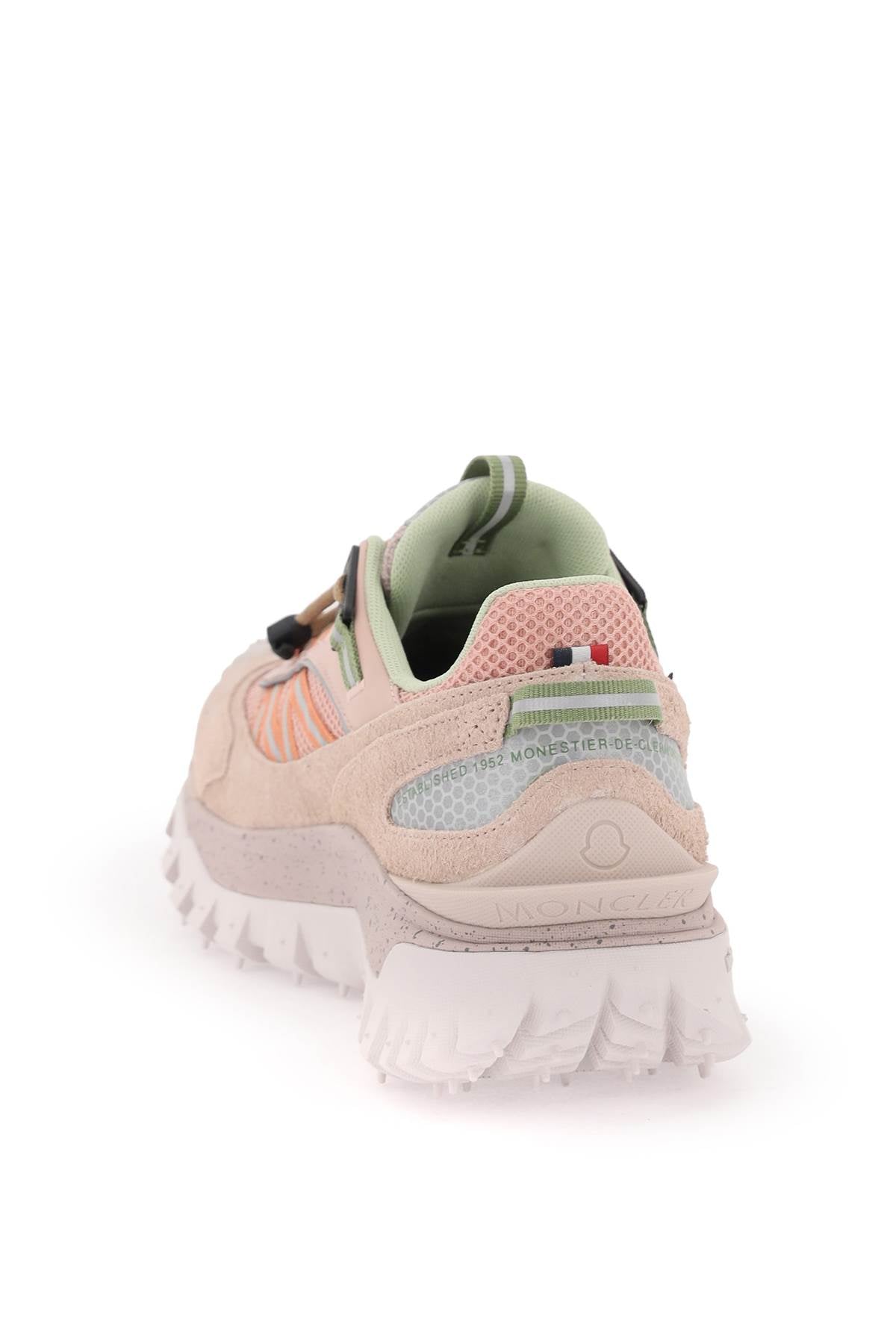 MONCLER Pink Mesh and Leather Trail Sneakers for Women