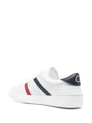 White Leather Men's Trainers with Red and Blue Accents