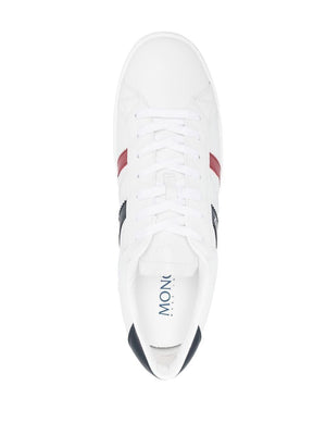 White Leather Men's Trainers with Red and Blue Accents