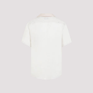 قميص رجالي أبيض من اللايوسيل والحرير لموسم SS24