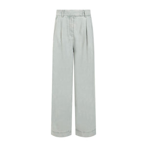 GIORGIO ARMANI Nude Lyocell Pants for Women - SS24 Collection