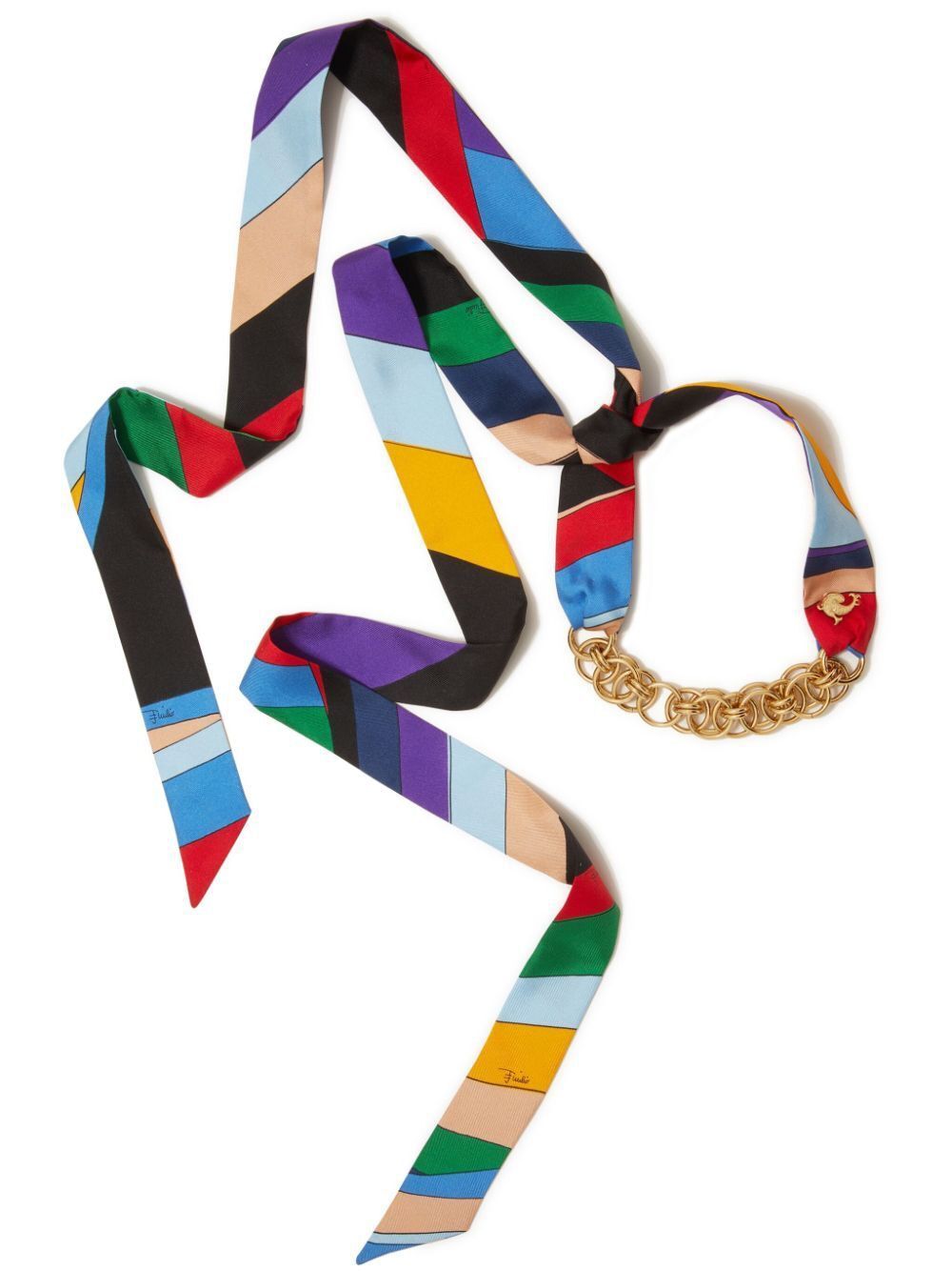 EMILIO PUCCI Multicolour Print Silk Necklace