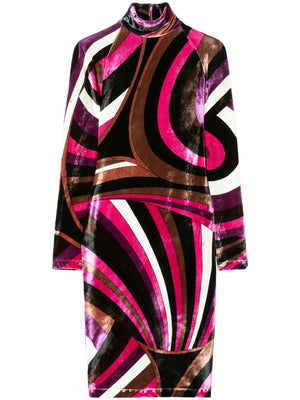 EMILIO PUCCI Thigh-Length Printed Velvet Dress