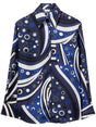 EMILIO PUCCI Printed Silk Shirt with Swirl Design