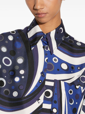 EMILIO PUCCI Printed Silk Shirt with Swirl Design