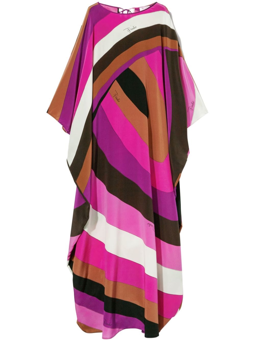 EMILIO PUCCI Floor-Length Silk Kaftan with Abstract Print