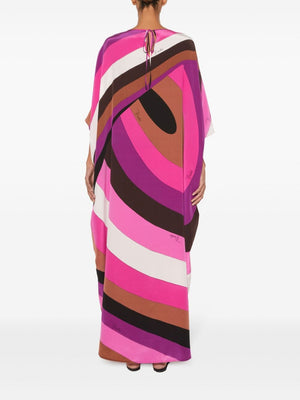 EMILIO PUCCI Floor-Length Silk Kaftan with Abstract Print