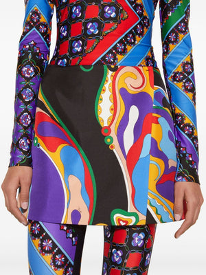 EMILIO PUCCI Silk Mini Skirt with Orchid Print