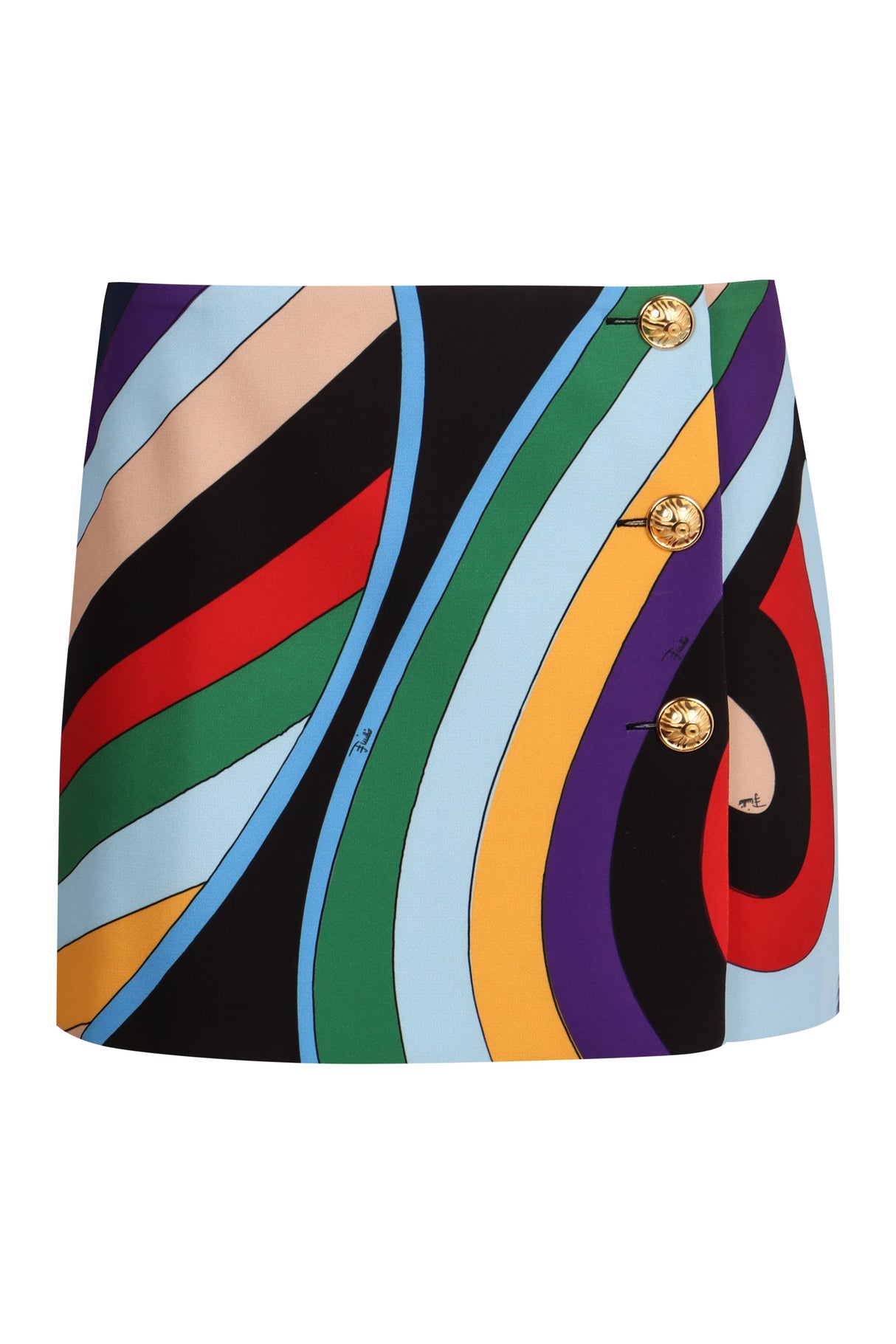 EMILIO PUCCI Vibrant Printed Asymmetric Mini-Skirt