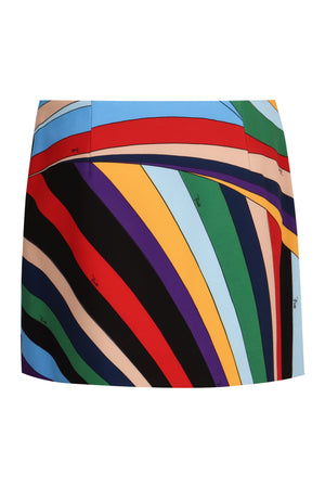 EMILIO PUCCI Vibrant Printed Asymmetric Mini-Skirt