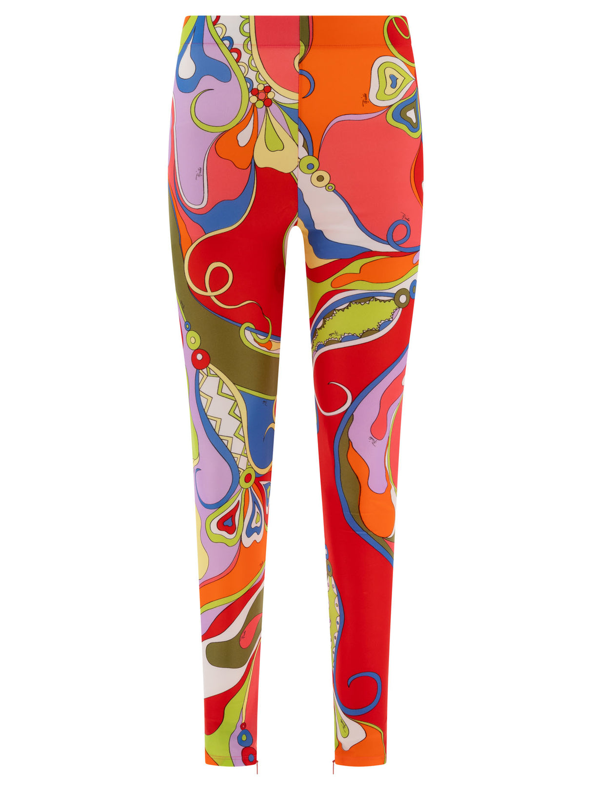 修身高腰兰花印花 leggings