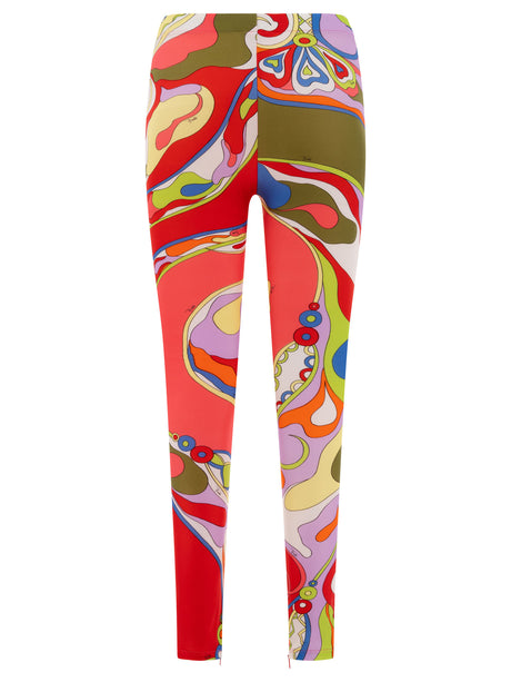 修身高腰兰花印花 leggings