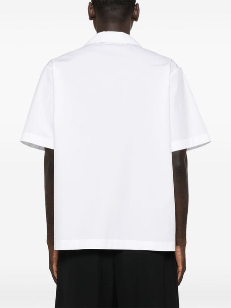 VALENTINO V Detail Cotton Shirt for Men in White