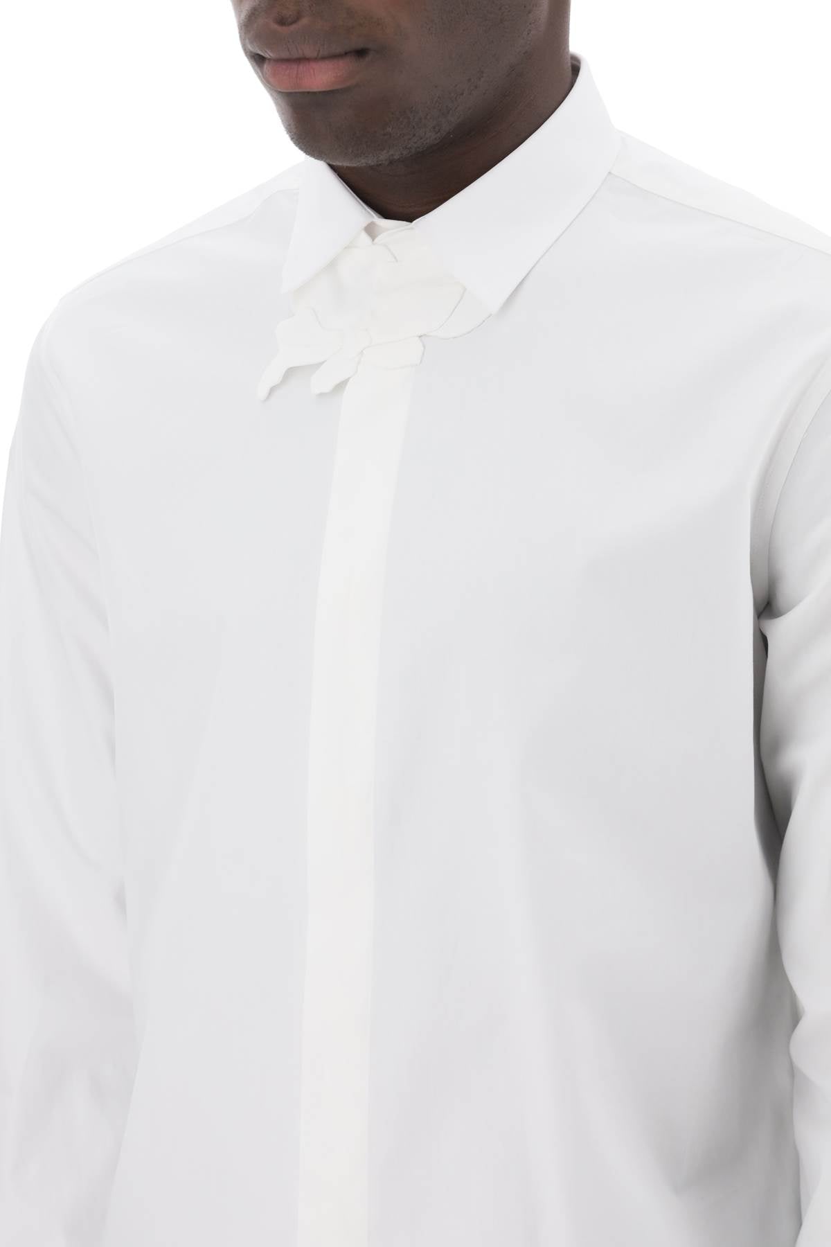 White Floral Long-Sleeved Shirt - SS24 Collection