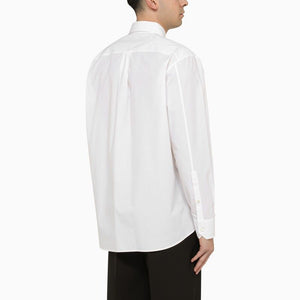 VALENTINO  WHITE COTTON SHIRT WITH LETTERING PRINT