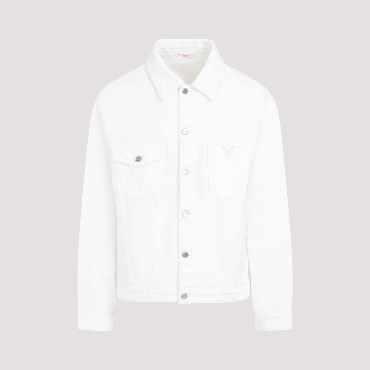 VALENTINO Men's White Denim Jacket for SS24