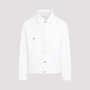 VALENTINO Men's White Denim Jacket for SS24