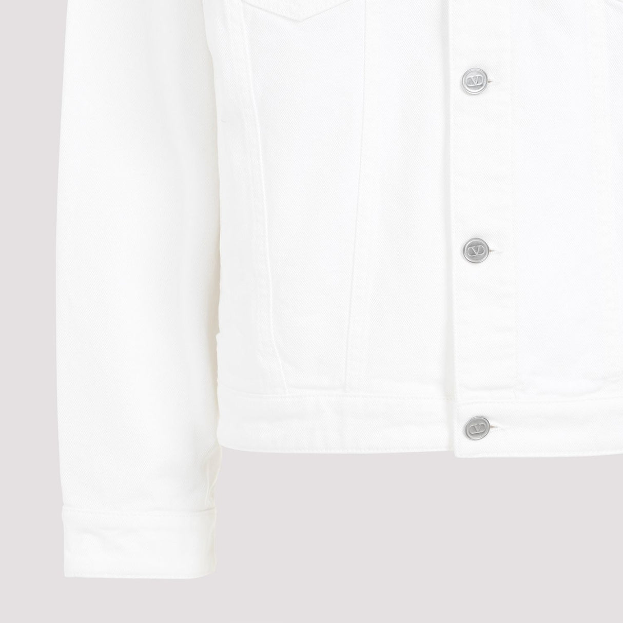 VALENTINO Men's White Denim Jacket for SS24