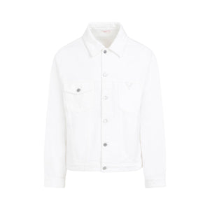 VALENTINO Men's White Denim Jacket for SS24