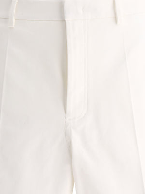 VALENTINO White V-Detail Cotton Shorts for Men