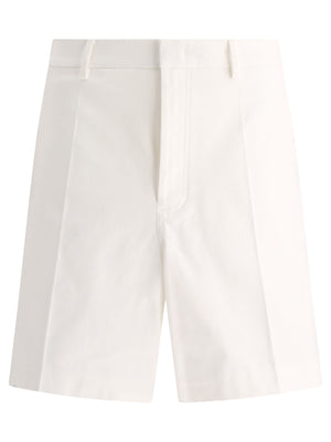 VALENTINO White V-Detail Cotton Shorts for Men