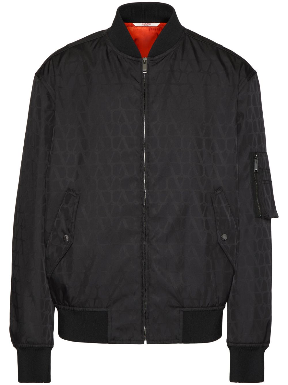 VALENTINO GARAVANI Men's Toile Iconographe Light Bomber Jacket in Black