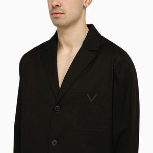 VALENTINO Elegant Black Single-Breasted Jacket with Signature Detail