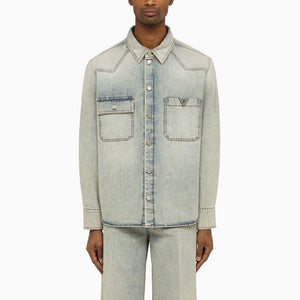 VALENTINO Denim Shirt with V Detail